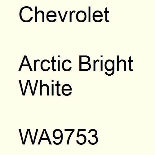 Chevrolet, Arctic Bright White, WA9753.